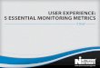 User Experience: 5 Essential Monitoring Metrics · USER EXPERIENCE METRICS In a recent Network World article, network consulting firm NetForecast surveyed 364 IT managers to identify