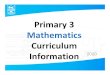 Primary 3 Mathematics Curriculum Information 2020 · The Primary Mathematics Syllabus aims to enable all students to: • acquire mathematical concepts and skills for everyday use