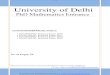PhD Mathematics Entrance · M.Phil./Ph.D. (Mathematics) Entrance Examination 2016-17 Max Time: 2 hours Max Marks: 150 Instructions: There are 50 questions. Every question has four
