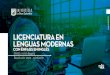 brochure licenciatura en lenguas modernas 2020€¦ · El estudiante de la Licenciatura en Lenguas Modernas con énfasis en Inglés de la Universidad La Gran Colombia: 1. Ostentará