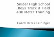 Snider High School Boys Track & Field 400 Meter Training ... Meter... · Work up to running 6 days / week 3 of those days are easy runs 1 day is either a long run or a tempo run 1