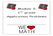 Module 5 Application Problems - School District U-46...Module 5 1st grade Application Problems _____ 5-1 Today, everyone will get 7 straw pieces to use in our lesson. Later, you will