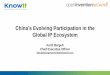 China’s Evolving Participation in the Global IP …...China Explicitly Understands This Dynamic Contributor Diversity Drives Inventiveness Collaborative and Global v. Silo’d &