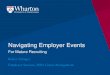 Navigating Employer Events€¦ · Preparing for Recruiting Events – Tips for International Students: Know the company’s work authorization ... Recruiting Event Don’ts: Be a