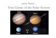 13 Jovian Planets - UC Homepageshomepages.uc.edu/~sitkoml/Astronomy_1020/13_Jovian Planets.pdf · Why Planets & Not Stars? • If mass > 0.08 solar masses, will be a true star, fusing