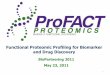 Functional Proteomic Profiling for Biomarker and Drug ...bionj.org/wp-content/uploads/2011/06/ProFact-Proteomics.pdf · 2 About ProFACT Proteomics, Inc. 1 Deer Park Drive, Suite P