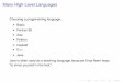Many High-Level Languagesryan/cse1002/lectures/compile.pdf · Terminology I compiling (originally): linking subroutines I translating: converting from a high-level language to a low-level