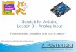 Scratch for Arduino Lesson 3 – Analog Input · Slide 1 Scratch for Arduino Lesson 3 – Analog Input Potentiometers, Variables, and Etch-a-Sketch* Etch-a-Sketch may be omitted due