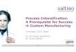 Process Intensification: A Prerequisite for Success in ... · Process Intensification: A prerequisite for successful custom manufacturing Custom manufacturing/synthesis up to 5,000