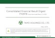 Consolidated Financial Result Digest FY2018 (Fiscal …...2018/05/22  · Consolidated Financial Result Digest FY2018 (Fiscal Year Ended March 31, 2018) May 2, 2018 Z TAIYO HOLDINGS
