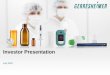 Investor Presentation - gerresheimer.com€¦ · countries over 6 continents Over 1,500 customers Supplying all Top 10 Pharma Advanced Technologies2) Largest customer makes up for