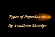 Types of Paperboards By Awadhoot Shendyepackagingcolormanagement.com/pdf/Types of Paperboards.pdf · PAPER BOARDS - Different Types Cast coated boards and papers -The base board can