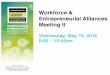 Workforce & Entrepreneurial Alliances Meeting II · Wednesday, May 18, 2016 ... Manny Espinoza, Rackspace Ruha Devanesan, Symantec. Industry Systemic Change Model O N G O I N G E