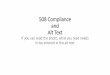 508 Compliance and Alt Text - Indian Health Service · PDF file following examples show insufficient slide Alt text followed by compliant slide text. Why add alt text? Adding Alt text