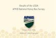 APHIS National Honey Bee Disease Survey · USDA Honey Bee Pests Survey •History –2009: Pilot survey in 3 states •Test sampling methodology –2010: Limited survey in 13 state