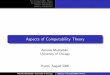 Antonio Montalb´an. University of Chicagoantonio/slides/CompThyh.pdf · Pure Computability Theory Computable Mathematics Reverse Mathematics Eﬀective Randomness Aspects of Computability