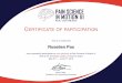 CERTIFICATE OF PARTICIPATION...CERTIFICATE OF PARTICIPATION has successfully participated as oral presenter at Pain Science in Motion III held at the University Campus of Savona (Italy)