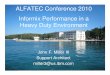 ALFATEC Conference 2010 Informix Performance in a Heavy ... ALFATEC Perf... · Page 1 ALFATEC Conference 2010 ALFATEC 2010 Conference • Review of IDS 11 Performance Features •