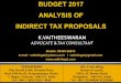 DUAL GST AND LEGAL ASPECTS - Prime Academy 2017-18-Analysis/budget... · 2016-2017 (Budget Estimates (Rs. in Crores) 2016-2017 (Revised Budget Estimates (Rs. in Crores) 2017-2018
