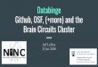 Github, OSF, (+more) and the Databinge Brain Circuits Cluster · ALDER-USERS@lists.ubc.ca Newly created, for DMCBH computer cluster only, Jupyterhub VS job queue NINC-USERS@lists.ubc.ca