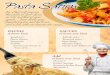Pash nurc /Ž'e rntkní/unur avnrFe sauces. PASTAS (Choose Two) … · 2016-07-25 · sauces. PASTAS (Choose Two) Spaghetti 's Penne Rigate Fettuccine Farfalle (commonly Know as "bow-tie
