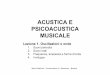 ACUSTICA E PSICOACUSTICA MUSICALE · ACUSTICA E PSICOACUSTICA MUSICALE Lezione1.Oscillazionieonde 1. Suoniperiodici 2. Suonireali 3. Frequenza,ampiezzaeformad’onda 4. Inviluppo
