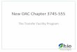 New Chapter OAC 3745-555 - Ohio EPAepa.ohio.gov/portals/34/document/guidance/TF training.pdfOAC 3745-555-10 General obligations for owners, operators, and applicants. OAC 3745-555-20