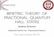 BIMETRIC THEORY OF FRACTIONAL QUANTUM HALL STATES 17/AG.UIUCt… · Short-ranged interaction Coulomb interaction ... Warning: not standard presentation The LLL generators of W 1 L