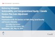 Balancing Adequacy, Sustainability, and Intergenerational ... · Sustainability, and Intergenerational Equity –Canada Pension Plan Auto Adjustment. Mechanisms. Presentation to the