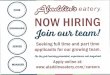 COOK NOW HIRING : DISHWASHm goüvowvteanv! Seeking full ...€¦ · COOK NOW HIRING : DISHWASHm goüvowvteanv! Seeking full time and part time SERVER applicants for our growing team