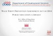 Department of Employment Services · 2017-02-08 · Department of Employment Services . Washington, DC ’ s lead workforce development and labor agency. D.C. Office of Wage-Hour