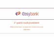 1st quarter result presentation - Easybank · (Amounts in thousands) Q1 2019 Q1 2018 Full year 2018 Interest income 84 062 58 542 279 244 Interest expense -15 420 -11 215 -49 013