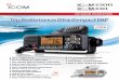 Top Performance Ultra Compact VHF · AquaQuake™ Draining Function GPS Receiver Built-in with Supplied GPS Antenna (IC-M330G) Intuitive Operation with Icom Marine User Interface