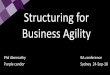 Structuring for Business Agility · Biz Agility. The Maze & The Madness. The Madness. And then we automate madness Cynefin Complexity. KPI Dashboards Targets Outcomes Goals. The dark