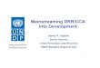 Mainstreaming DRR/CCA into Development · 11/13/2007  · Mainstreaming DRR/CCA into Development Sanny R. Jegillos Senior Advisor Crisis Prevention and Recovery UNDP Bangkok Regional