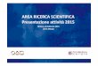 AREA RICERCA SCIENTIFICA Presentazione attività 2015 · AREA RICERCA SCIENTIFICA Presentazione attività 2015 Milano, 18 febbraio 2015 Carlo Mango. ... Chiave per incoraggiare la