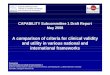 A comparison of criteria for clinical validity and utility ...€¦ · CAPABILITY Subcommittee 1 Draft Report May 2008 A comparison of criteria for clinical validity and utility in