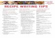 Recipe Writing Tips · Writing a recipe is an important skill. Here are some helpful tips from the McCormick Test Kitchen. Tips for listing ingredients in a recipe Cooking method