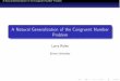 A Natural Generalization of the Congruent Number Problemlrolen/congruent_numbers_beamer.pdf · A Natural Generalization of the Congruent Number Problem A Natural Generalization Deﬁnition