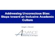 Addressing Unconscious Bias: Steps toward an …...Addressing Unconscious Bias: Steps toward an Inclusive Academic Culture Abigail J Stewart 2 Imagine Ideal University • Inclusion
