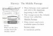 Slavery: The Middle Passage - 8th Grade U.S. History · Slavery: The Middle Passage • West Africans were captured and sent to the Americas beginning in the 1600s. • The voyage