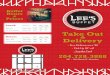 Mon–Fri Take Out Mon–Thur 4:30–8:30 Delivery · Take Out & Delivery • Free Delivery over $40 • Pick Up 20% off • Loyalty Card (not applicable on take out & delivery) Leech