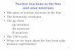 Nuclear reactions and solar neutrinos · Nuclear reactions in the sun and neutrino energy spectra • To determine F tot we did not use anything about nuclear reactions and/or solar
