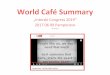 World Café Summary - Interski International · 2017-07-07 · Topic common sense to be discussed and decided wanted Demos „still the heart of a congress“ • Clear distinction