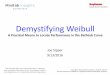 Demystifying Weibull - Minitab · 1. Weibull Distribution Plotting a) The big picture of today [s presentation b) Scope c) Overview: analytical flow Minitab Insights 9/13/2016 This