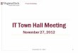 IT Town Hall Meeting · 11/27/2012  · participants in an increasingly digital age in areas ranging from art to science to civic discourse.” “Virginia Tech is committed to a