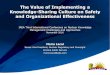 The Value of Implementing a Knowledge-Sharing Culture on ... · How are you creating your knowledge-sharing culture and anchoring critical and fundamental knowledge-management initiatives?