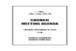 2014-12-16 Council Agenda · PUBLICRELEASE December12,2014 TOWNOFAURORA COUNCILMEETING AGENDA Tuesday,December16,2014 7p.m. CouncilChambers 1. DECLARATIONOFPECUNIARYINTERESTANDGENERALNATURETHEREOF