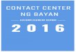 CONTACT CENTER NG BAYAN CONTACT CENTER NG BAYAN 2016 Year-end Report EXECUTIVE SUMMARY Institutionalized