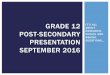 Grade 12 post-secondary presentation September 2016 · Grade 12 post-secondary presentation September 2016 Author: Anton Milardovic Created Date: 10/31/2016 1:43:10 PM 